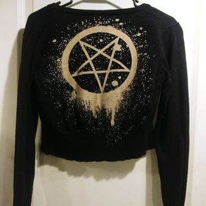 Black Pentagram Cardigan Too Fast size medium